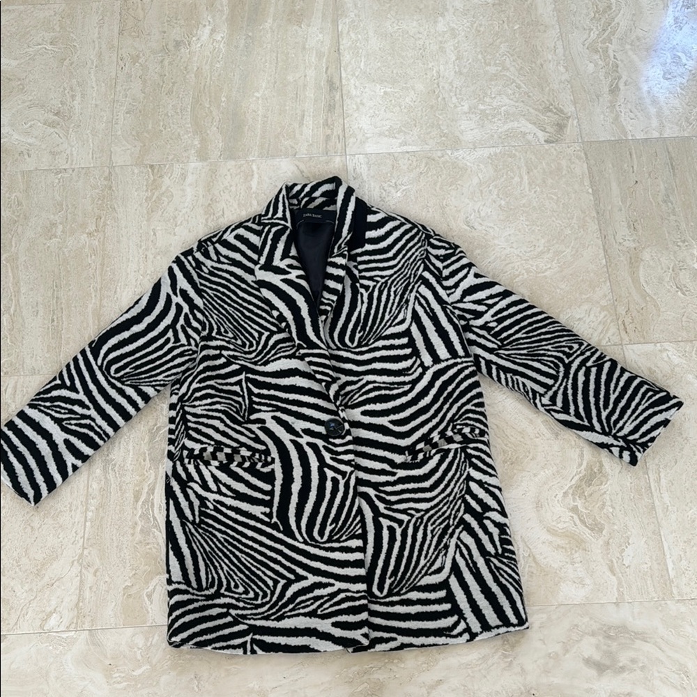 Bold Zebra Pattern Coat